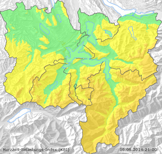 Karte der Luftqualität in der Innerschweiz, KBI