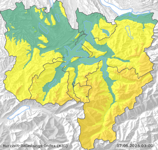 Karte der Luftqualität in der Innerschweiz, KBI