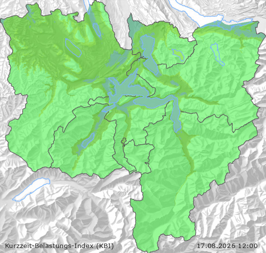 Karte der Luftqualität in der Innerschweiz, KBI