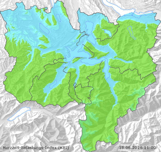 Karte der Luftqualität in der Innerschweiz, KBI