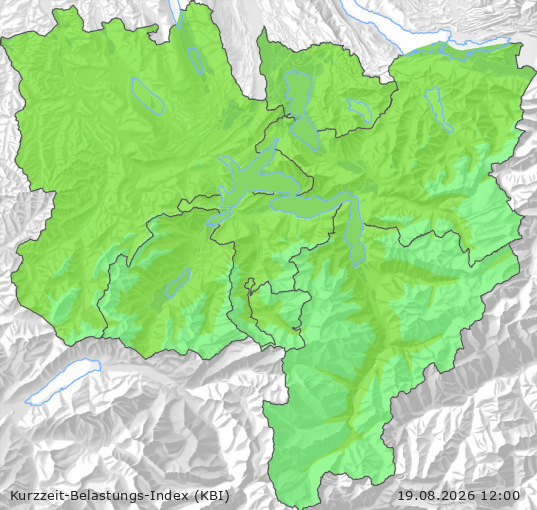 Karte der Luftqualität in der Innerschweiz, KBI