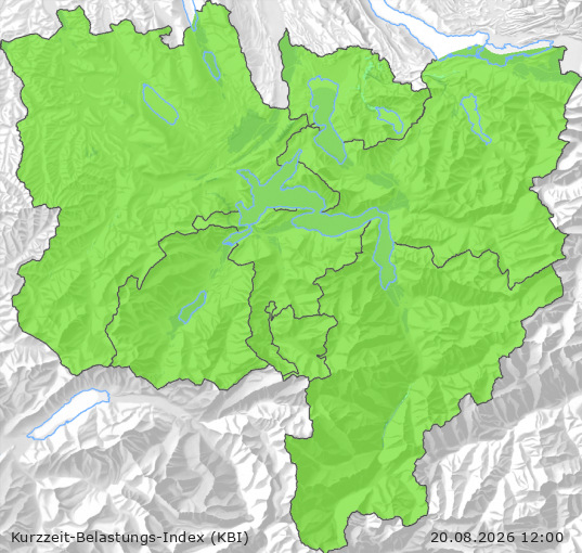 Karte der Luftqualität in der Innerschweiz, KBI