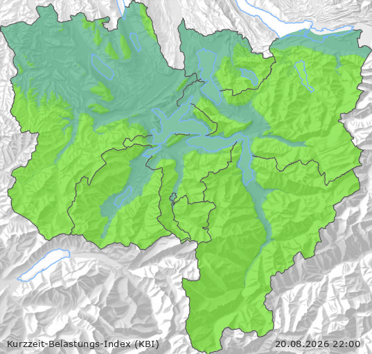 Karte der Luftqualität in der Innerschweiz, KBI