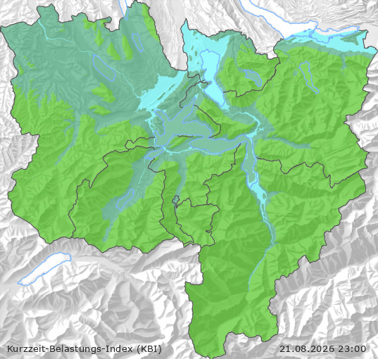 Karte der Luftqualität in der Innerschweiz, KBI