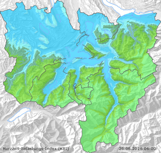 Karte der Luftqualität in der Innerschweiz, KBI