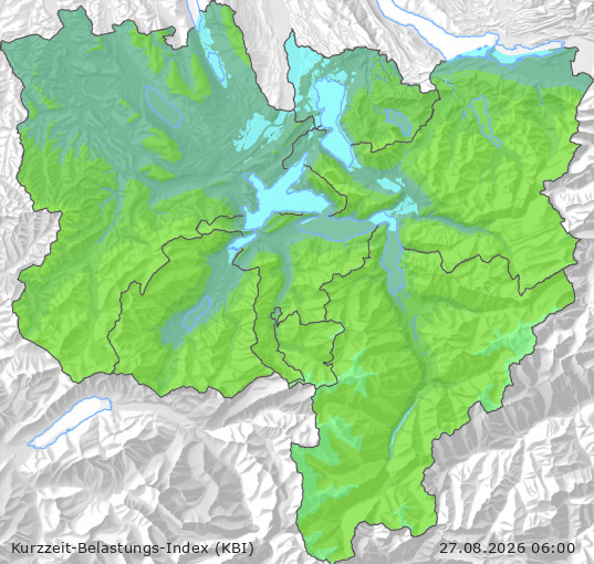 Karte der Luftqualität in der Innerschweiz, KBI