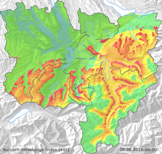 Karte der Luftqualität in der Innerschweiz, KBI