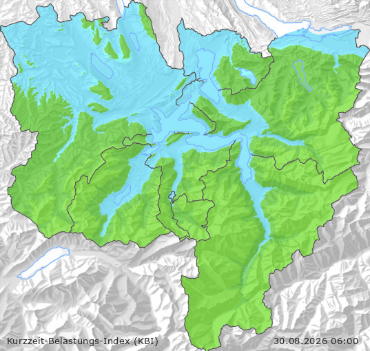 Karte der Luftqualität in der Innerschweiz, KBI