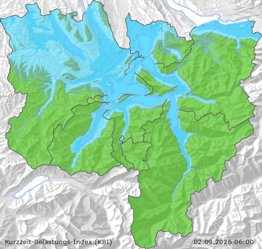 Karte der Luftqualität in der Innerschweiz, KBI