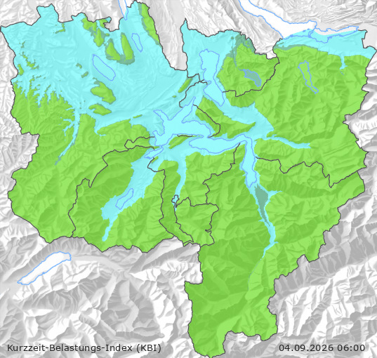 Karte der Luftqualität in der Innerschweiz, KBI