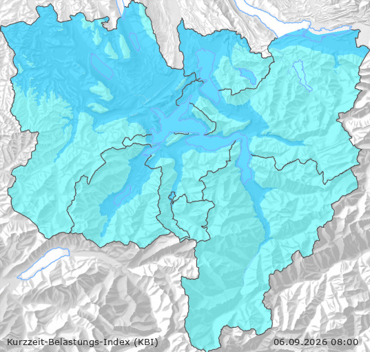 Karte der Luftqualität in der Innerschweiz, KBI