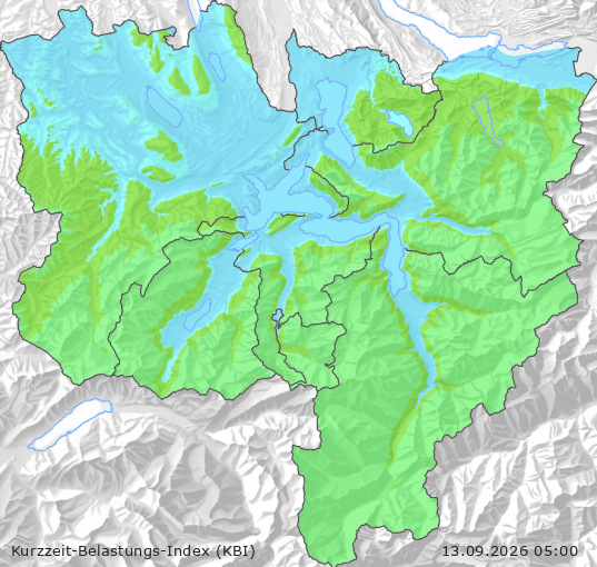 Karte der Luftqualität in der Innerschweiz, KBI