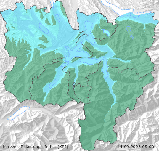 Karte der Luftqualität in der Innerschweiz, KBI