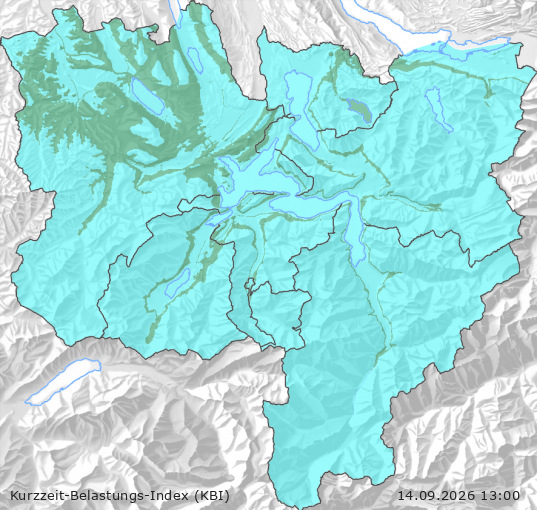Karte der Luftqualität in der Innerschweiz, KBI