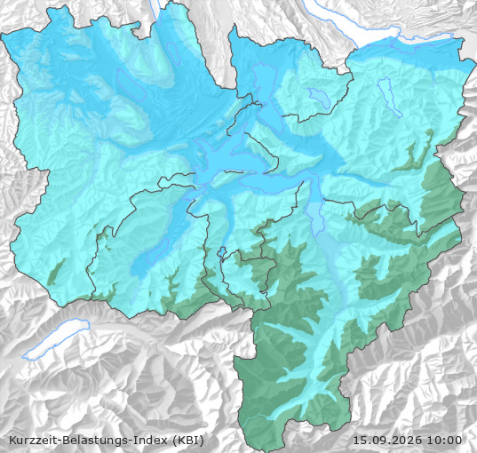 Karte der Luftqualität in der Innerschweiz, KBI