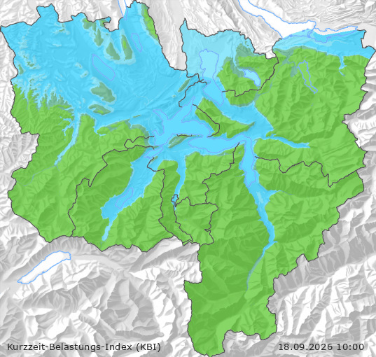 Karte der Luftqualität in der Innerschweiz, KBI