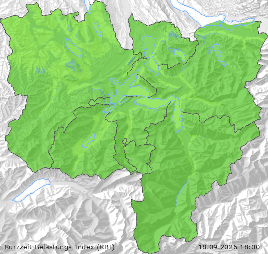 Karte der Luftqualität in der Innerschweiz, KBI