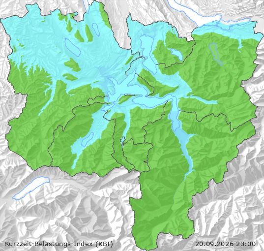 Karte der Luftqualität in der Innerschweiz, KBI