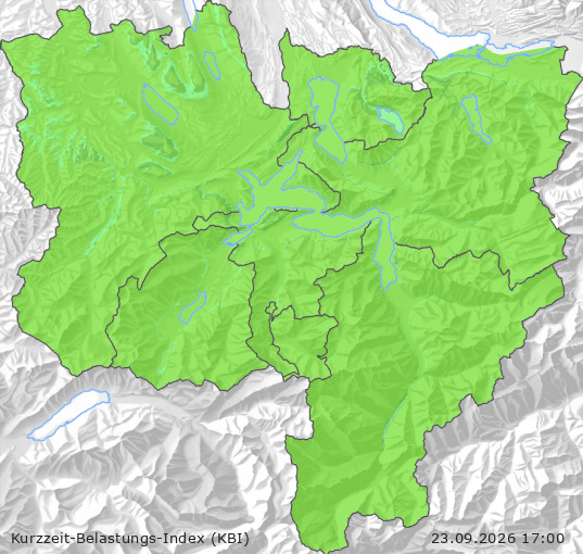 Karte der Luftqualität in der Innerschweiz, KBI