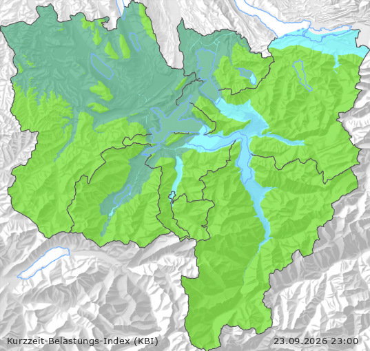 Karte der Luftqualität in der Innerschweiz, KBI