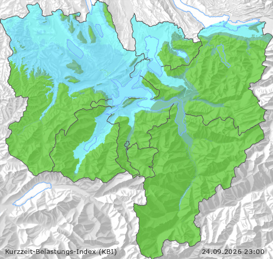Karte der Luftqualität in der Innerschweiz, KBI