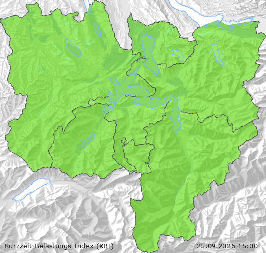 Karte der Luftqualität in der Innerschweiz, KBI