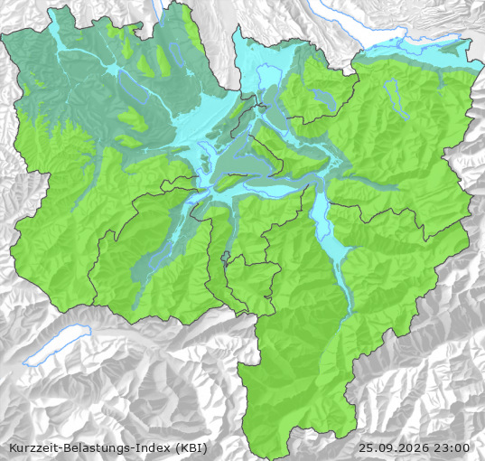 Karte der Luftqualität in der Innerschweiz, KBI