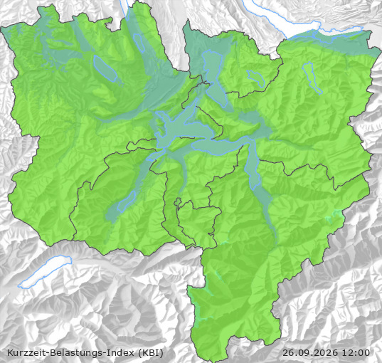 Karte der Luftqualität in der Innerschweiz, KBI