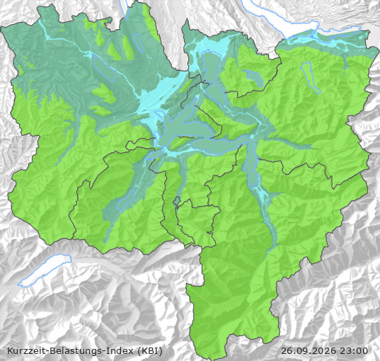 Karte der Luftqualität in der Innerschweiz, KBI
