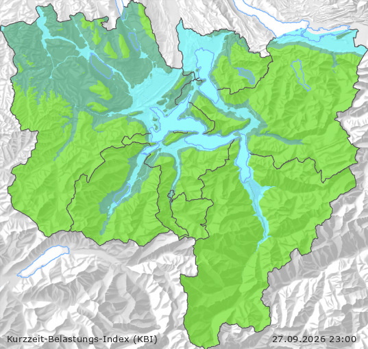 Karte der Luftqualität in der Innerschweiz, KBI