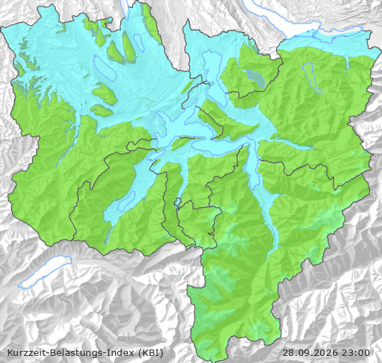 Karte der Luftqualität in der Innerschweiz, KBI