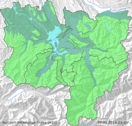 Karte der Luftqualität in der Innerschweiz, KBI