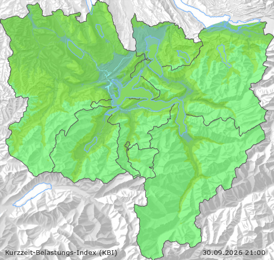 Karte der Luftqualität in der Innerschweiz, KBI