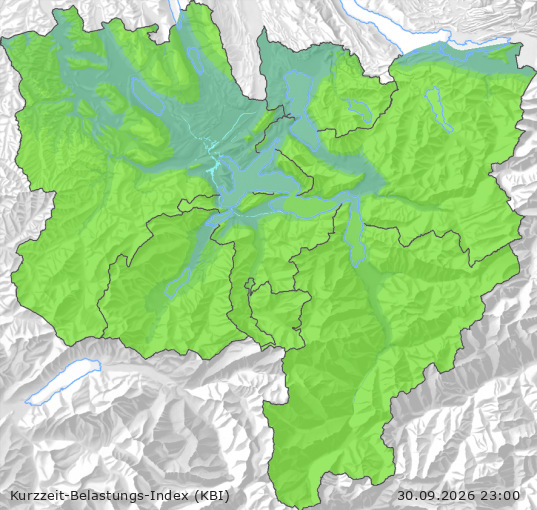 Karte der Luftqualität in der Innerschweiz, KBI