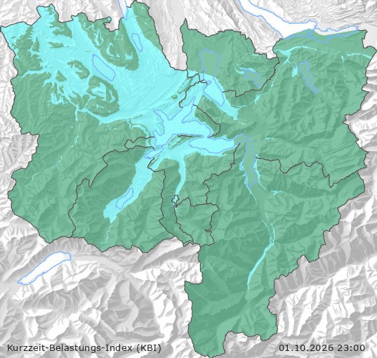 Karte der Luftqualität in der Innerschweiz, KBI