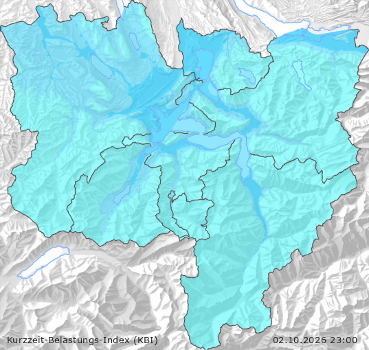 Karte der Luftqualität in der Innerschweiz, KBI