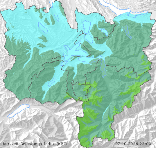 Karte der Luftqualität in der Innerschweiz, KBI