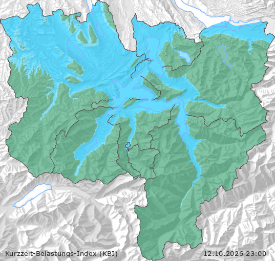 Karte der Luftqualität in der Innerschweiz, KBI