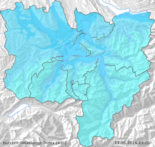 Karte der Luftqualität in der Innerschweiz, KBI