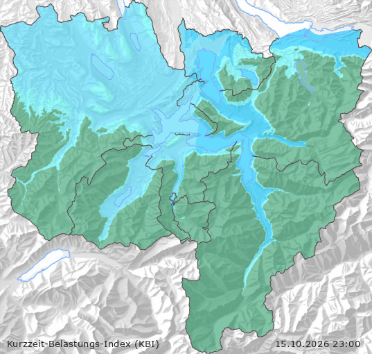 Karte der Luftqualität in der Innerschweiz, KBI