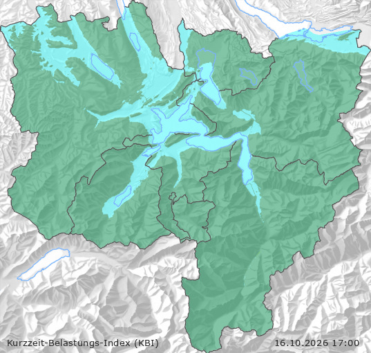 Karte der Luftqualität in der Innerschweiz, KBI