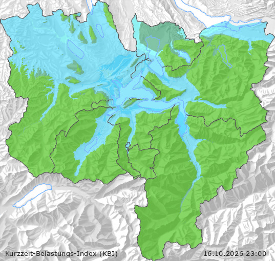 Karte der Luftqualität in der Innerschweiz, KBI