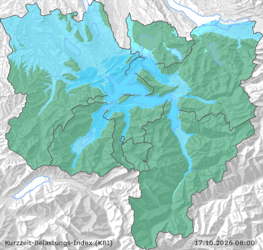 Karte der Luftqualität in der Innerschweiz, KBI