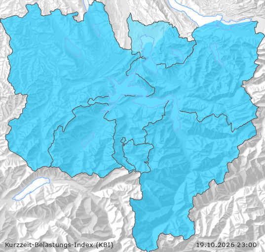 Karte der Luftqualität in der Innerschweiz, KBI