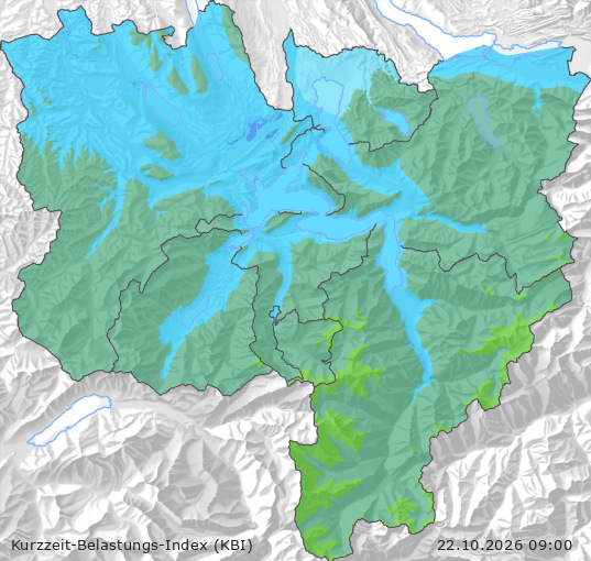 Karte der Luftqualität in der Innerschweiz, KBI
