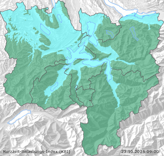 Karte der Luftqualität in der Innerschweiz, KBI
