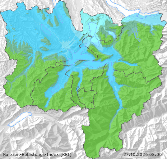 Karte der Luftqualität in der Innerschweiz, KBI