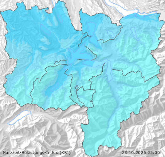 Karte der Luftqualität in der Innerschweiz, KBI