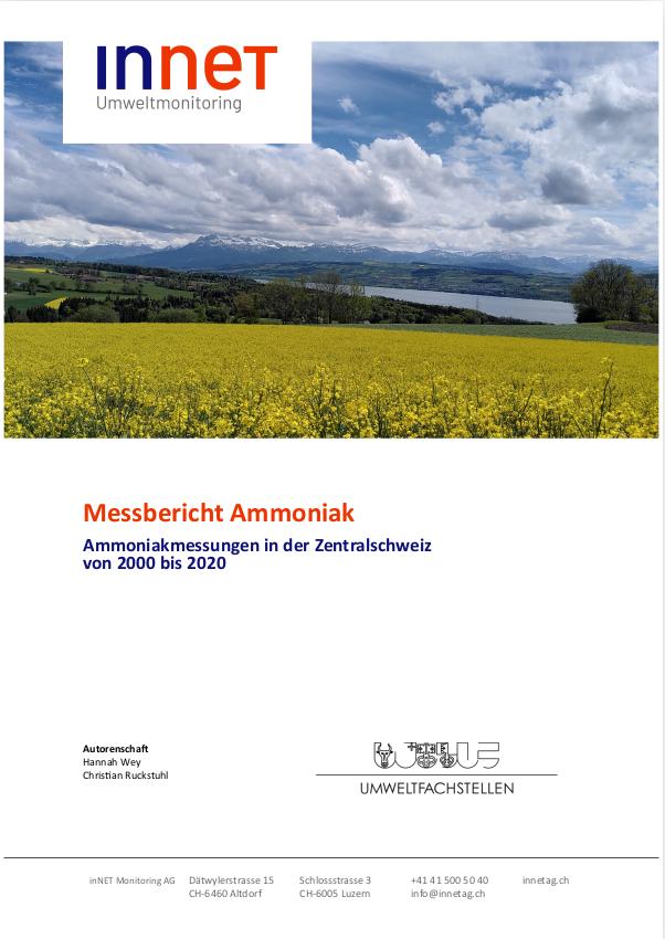 Titelbild Ammoniak-Messbericht 2000 bis 2020