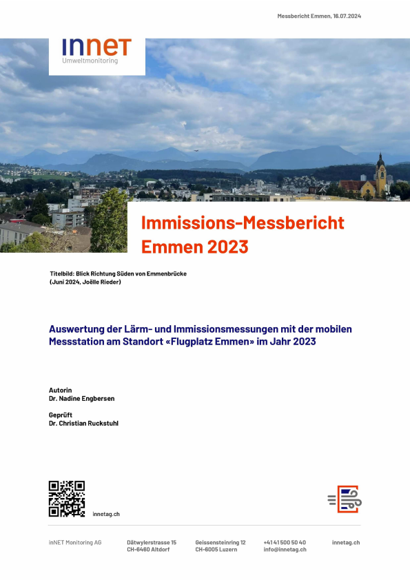 Titelbild Immissions-Messbericht Emmen 2023